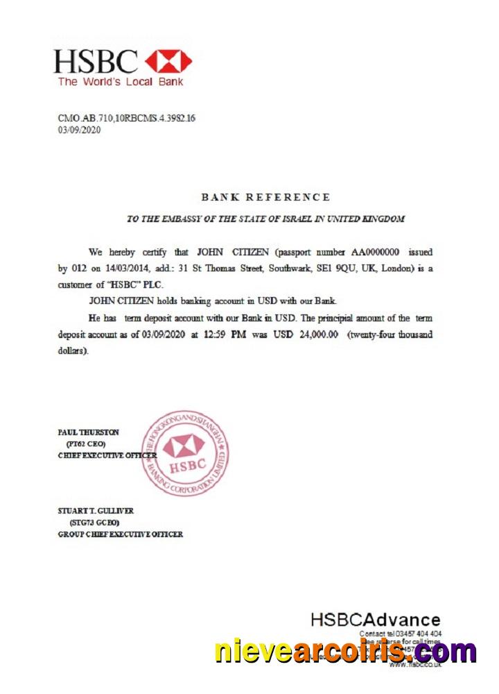 United Kingdom HSBC reference